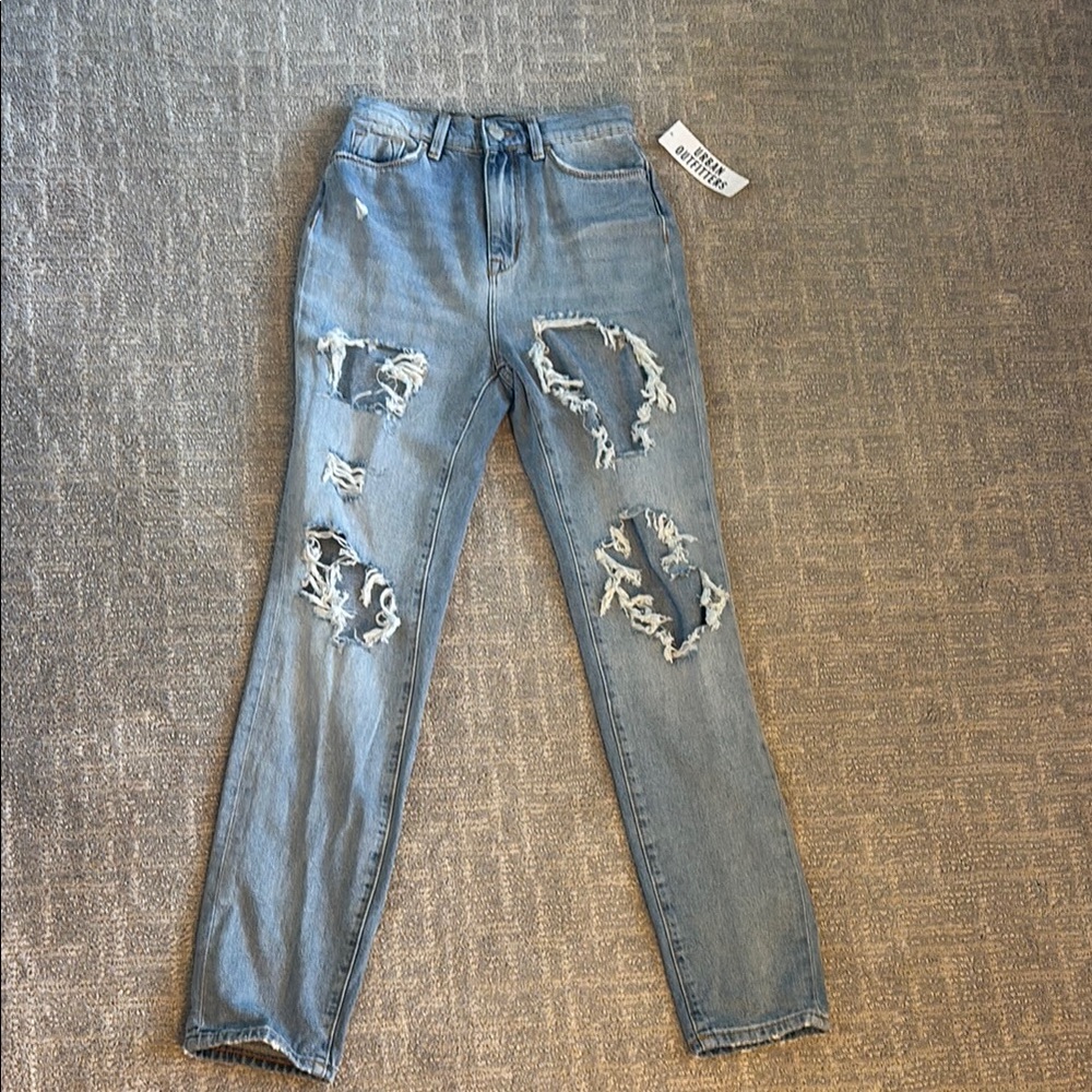 BDG Blue Skinny Jeans Distressed Denim
